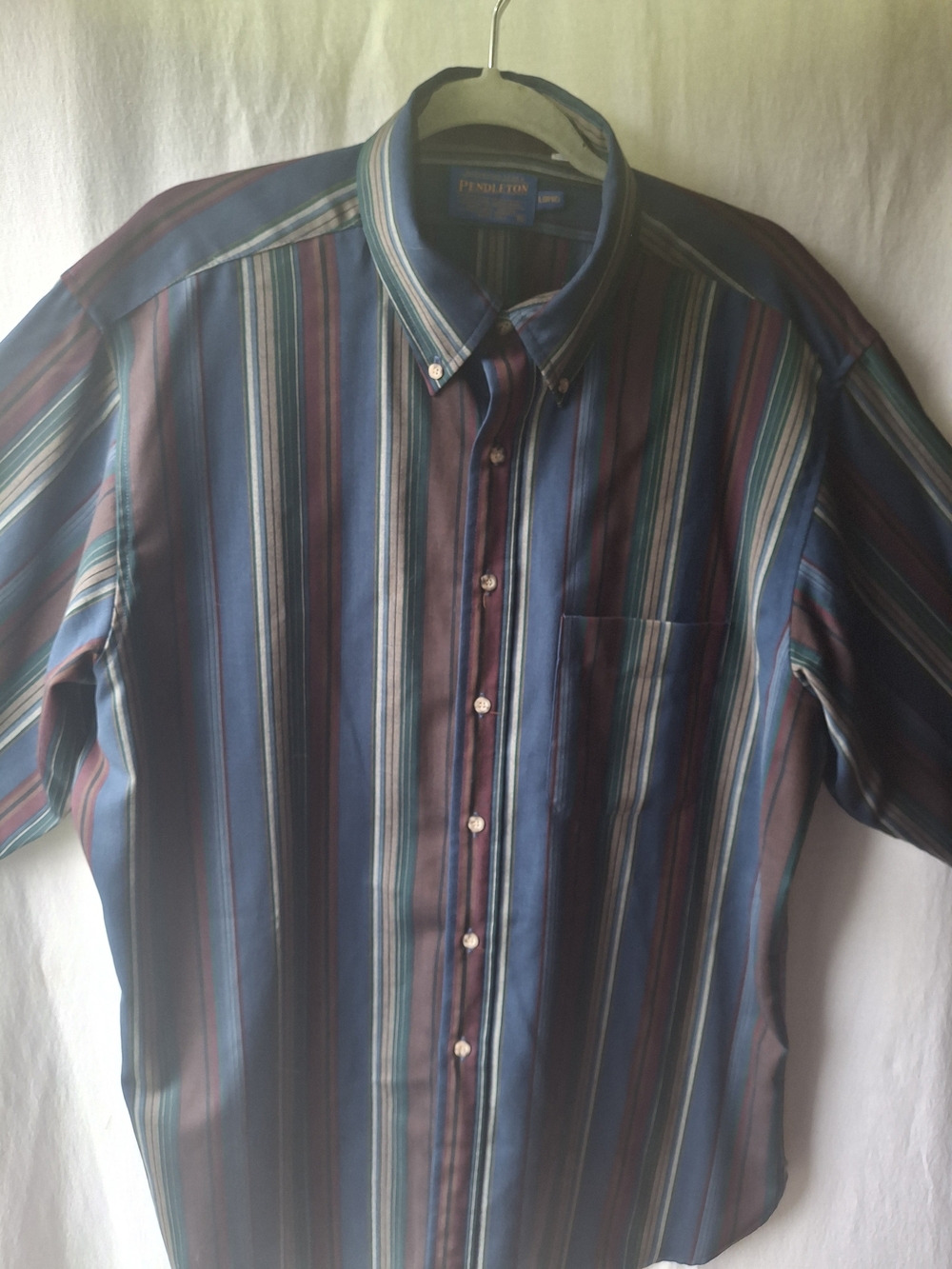 Sir Pendleton Men's Blue & Burgundy Striped Button-Down Shirt